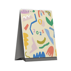 2025 Desk Calendar Wonky Shapes Inner Worlds 6" x 8"