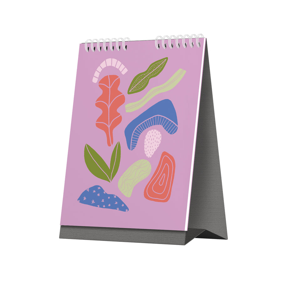 2025 Desk Calendar Wonky Shapes Inner Worlds 6" x 8"