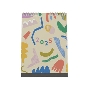 2025 Desk Calendar Wonky Shapes Inner Worlds 6" x 8"