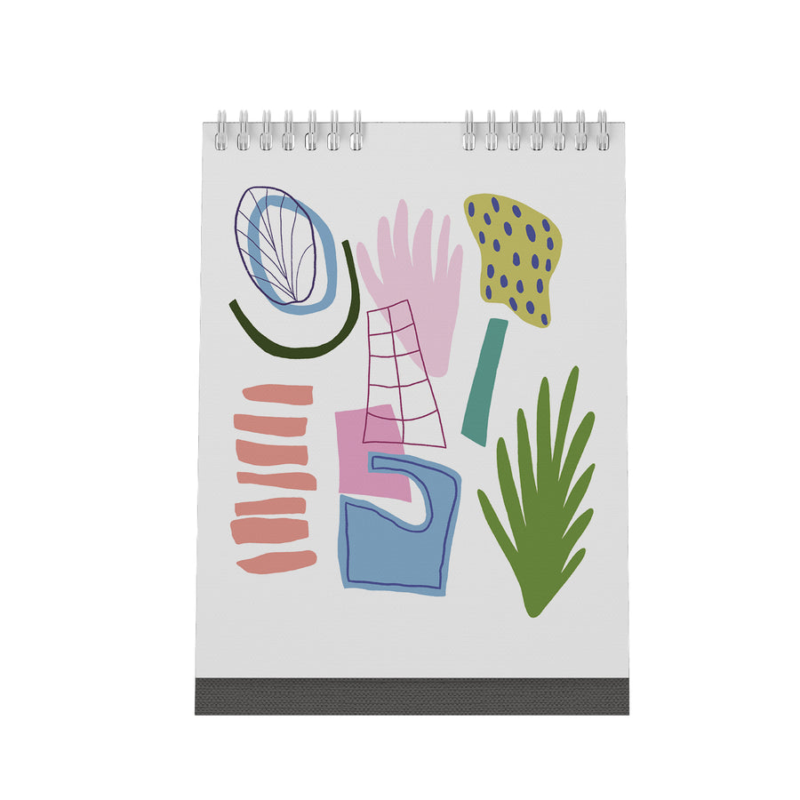 2025 Desk Calendar Wonky Shapes Inner Worlds 6" x 8"